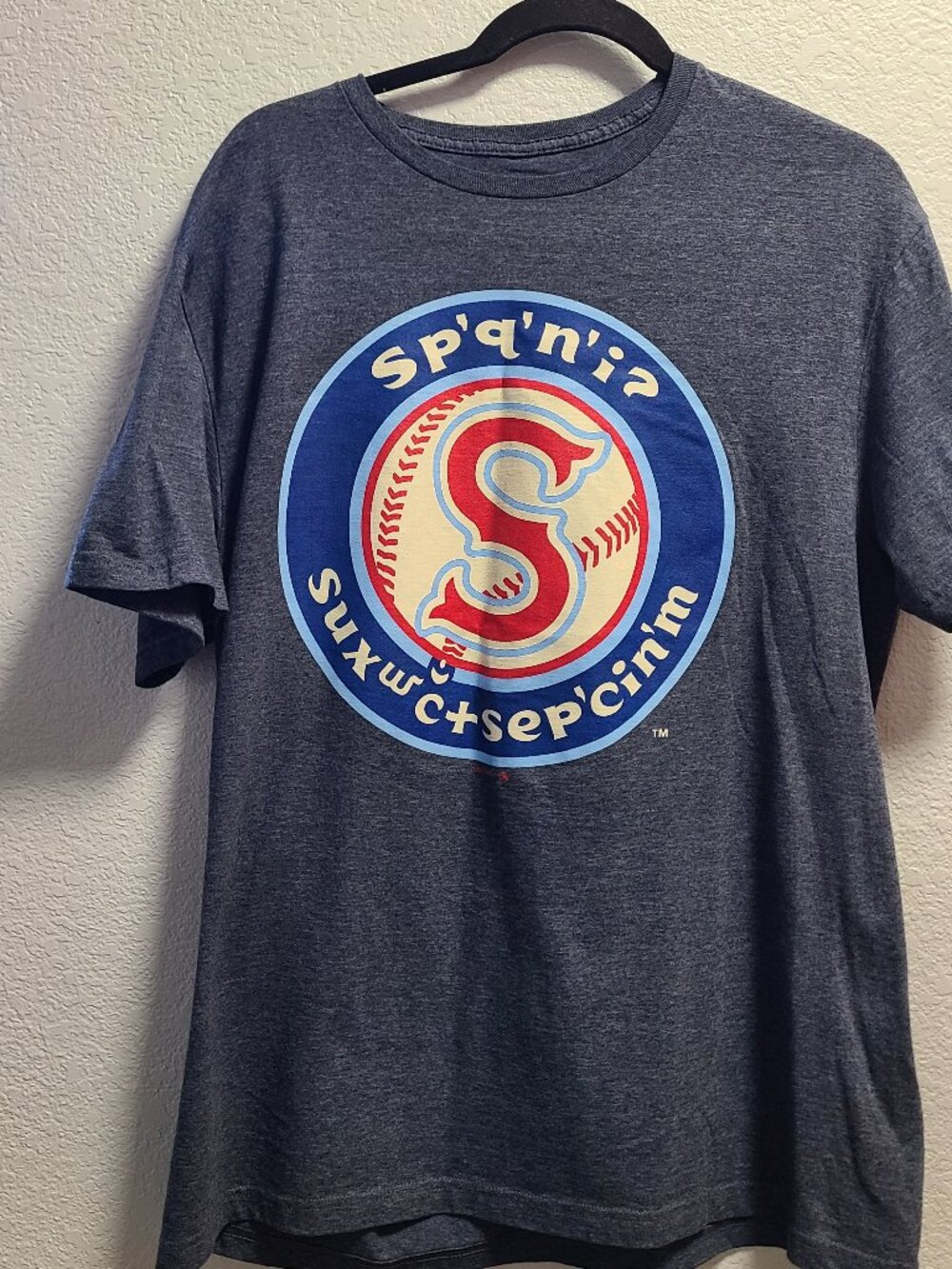 Spokane Indians Salish wording Tee Mens Large